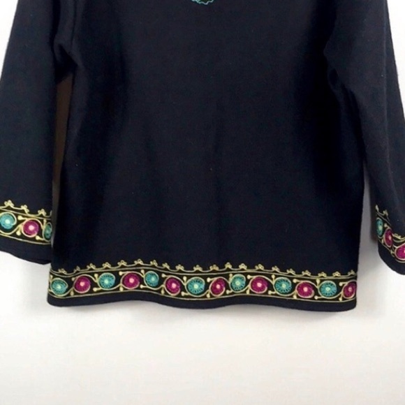 Vintage Passports Boho Wool Embroidered Coat Size M - Picture 13 of 14